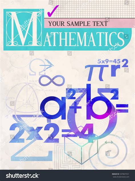 Mathematics Vector Cover Background Scientific Formulas Stock Vector