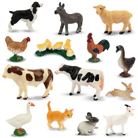 Buy Toymany 14pcs Mini Farm Animal Figures Toy Detailed Texture Farm