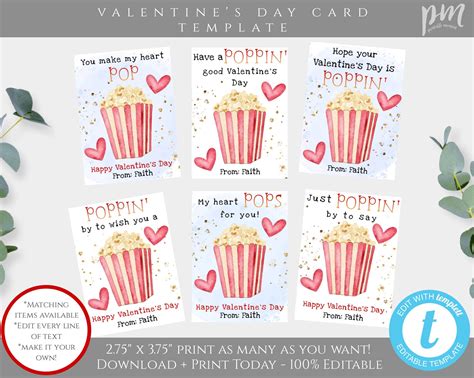 Free Popcorn Valentine Printable