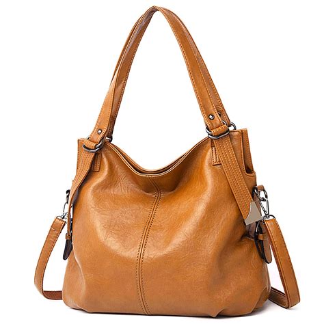 Ladies Designer Vegan Leather Hobo Bag - Women Large Top-Handle ...