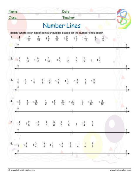 Fraction Number Lines Printable