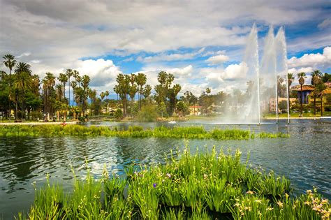 Echo Park Lake In Los Angeles Explore An Oasis Of Fountains And Palm