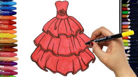 Aprender a dibujar un vestido simple te servirá como base para realizar dibujos más complicados. Cómo Dibujar y Colorear vestido rojo | Dibujos Para Niños ...