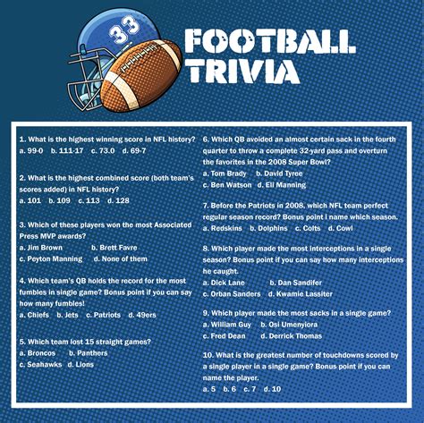 8 Best Images Of Printable Football Trivia Questions And Answers