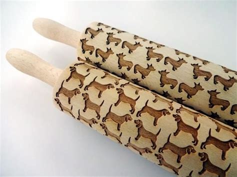 2 Any Pattern Rolling Pin Set Lazer Engraved Embossing Dough Etsy