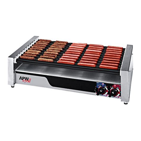 Apw Wyott Hrs 50s Non Stick Hot Dog Roller Grill 30 12w Slant Top