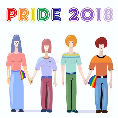 Gay And Lesbian Couples Gay Pride 2018 Stock Vector Illustration Of Girls Girlfriend 118562762