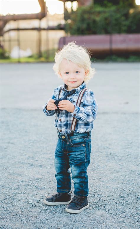 They come in a variety of barrel sizes and are made from various materials. Toddler boy style, skinny jeans, tie, suspenders, blonde ...