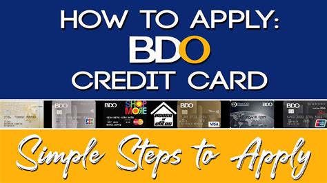 Credit Card Philippines How To Apply For A Bdo Credit Card A Borrower