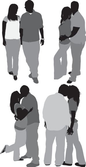 Silhouette Of A Romantic Couples Stock Illustration Download Image