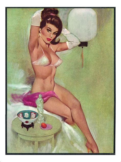 Pin Up Girl Calendar Art 1960s Art Print 7 99 Framed Print 22 99