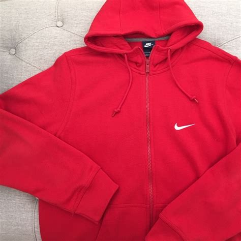 Nike Sweaters Men Red Zip Up Hoodie Poshmark