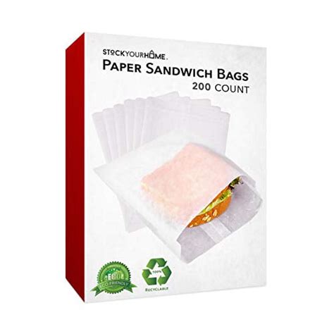 Paper Sandwich Bags Bulk Wax Paper 200 Pack 7 X 6 X 1 Wet Wax