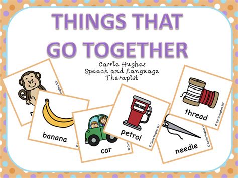 Things That Go Together Picture And Word Card Game Carrie Hughes
