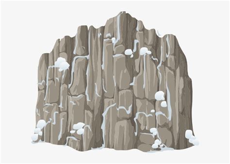 Mountain Cartoon Style Ice Snow Mountains Snowy Cliff Clip Art