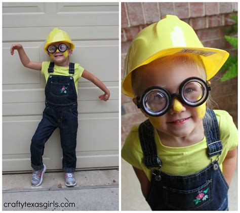 Quick and easy diy to make a minions hat with cardboards. Crafty Texas Girls: DIY Minion Costume