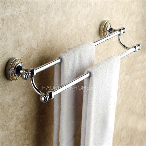 Easy to clean and maintain, just wipe it with a multifunctional towel rack for efficient collection of items. Victorian Style Silver Double Towel Bars For Bathroom