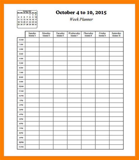 Printable Calendar Hourly Customize And Print