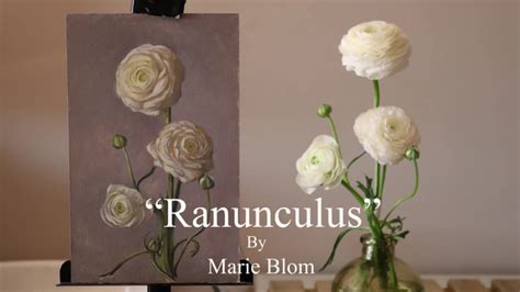 Oil Painting Of Ranunculus Flowers Time Lapse YouTube