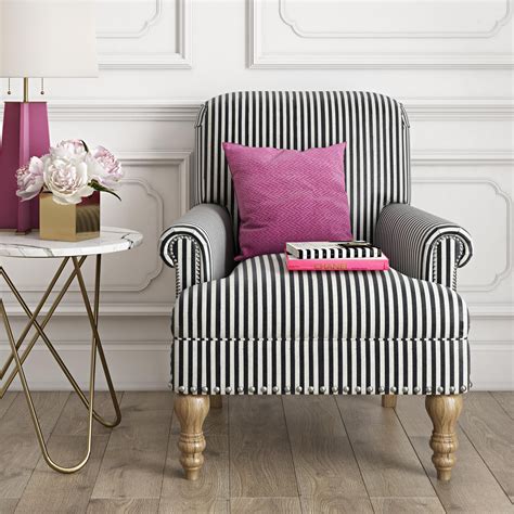 Dorel Living Jaya Accent Chair Black Stripe