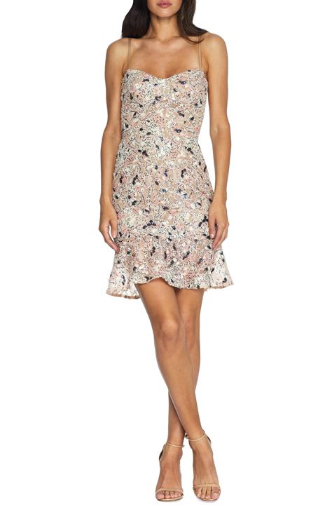 Dress The Population Jill Sequin Floral Minidress Available At Nordstrom Sequin Dress