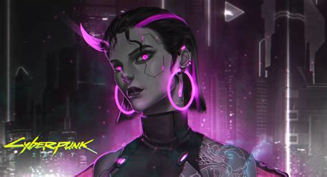 Живые обои Neon Horn Girl Cyberpunk 2077 ⤋ СКАЧАТЬ