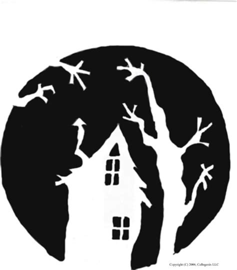 Printable Haunted House Stencil