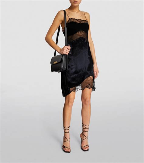 Womens Victoria Beckham Black Lace Trim Mini Dress Harrods Uk