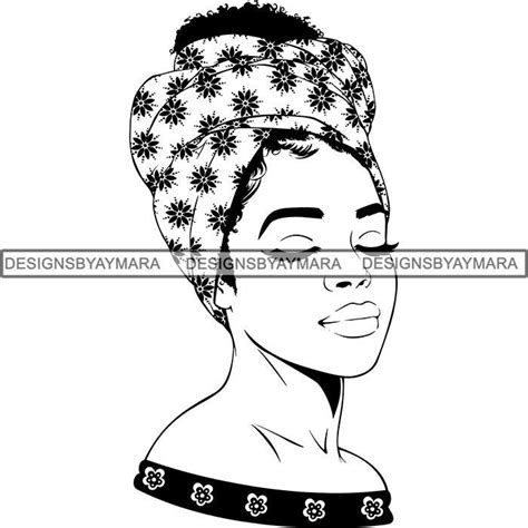 Afro Woman Svg Nubian Queen Fabulous Diva Turban Head Wrap Etsy