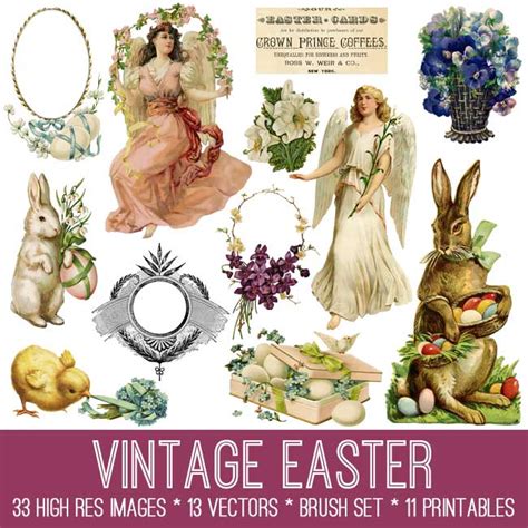 Pretty Vintage Easter Clip Art The Graphics Fairy