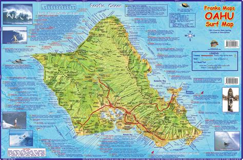 Oahu Surf Spot Map Digital Prints Art Collectibles Jan Takayama Com
