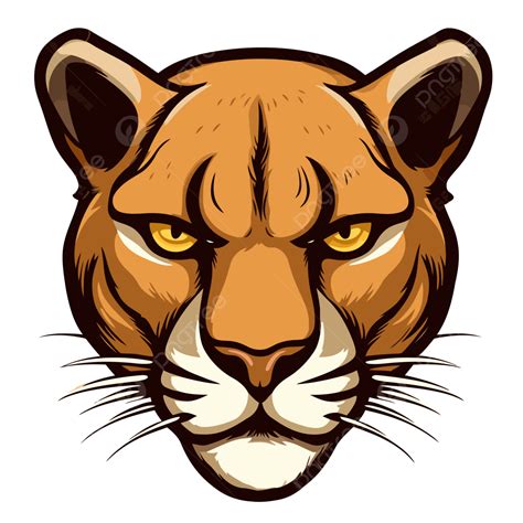 Cougar Head Vector Sticker Clipart Cougar Cartoon Head With Eyes And