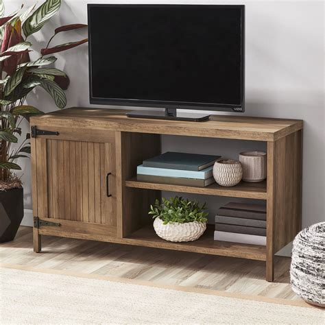 Mainstays Farmhouse Tv Stand For Tvs Up To 50 Rustic Weathered Oak