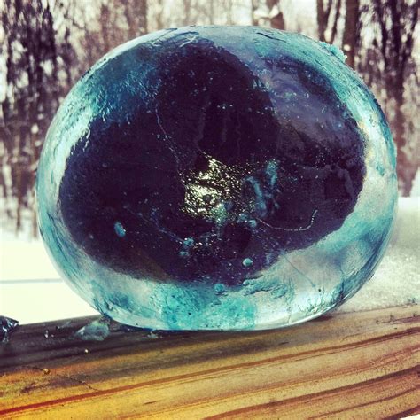 Frozen Water Balloon With Food Coloring Stuck It In The