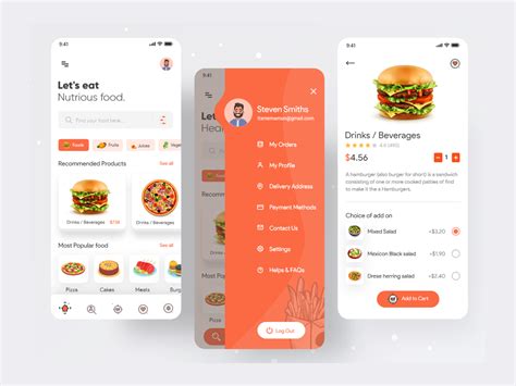 Food Delivery Home And Menu Screen By Abdullah Mamun For Twinkle On