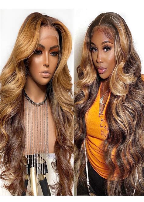 Piano Color Highlight Wig Brazilian Body Wave Wig Lace Front Human