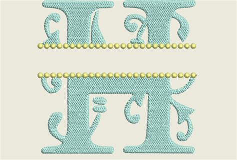 Beautiful Split Monogram Embroidery Alphabet And Mini Font Etsy My