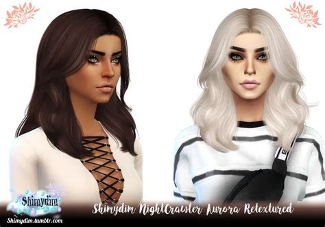 Nightcrawler`s Aurora Hair Retexture Shimydim Sims 4 Hairs