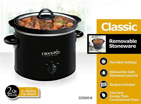 Create easy, flavorful meals by learning my slow cooker basics, benefits and trying new settings: Crock-Pot 2-QT Round Manual Slow Cooker, Black (SCR200-B ...