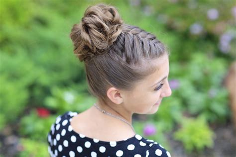 Double French Messy Bun Updo Cute Girls Hairstyles