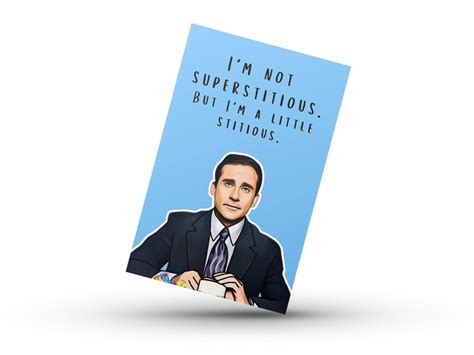 Michael Scott Birthday Card Im Not Superstitious Funny Etsy