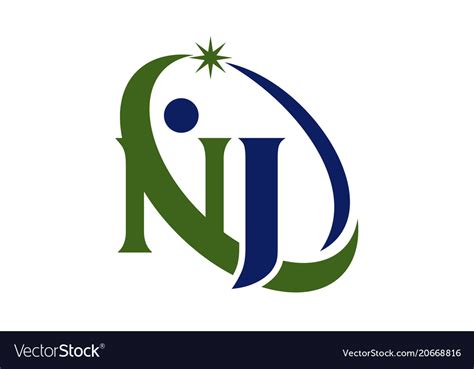 Letter Nj Modern Logo Royalty Free Vector Image