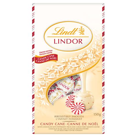Lindt Lindor White Chocolate Candy Cane Truffles Bag 150g Lindt