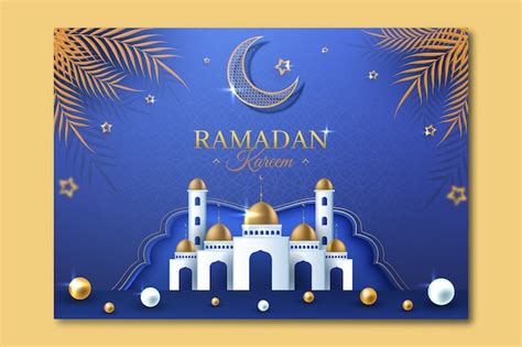 Free Vector Realistic Ramadan Horizontal Banners Set