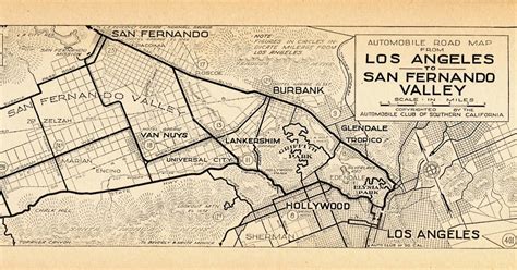 The Museum Of The San Fernando Valley Rare Old Auto Club Map Teaches