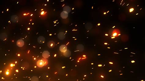 Bright Flying Golden Fire Sparks Looped Background Animation Free