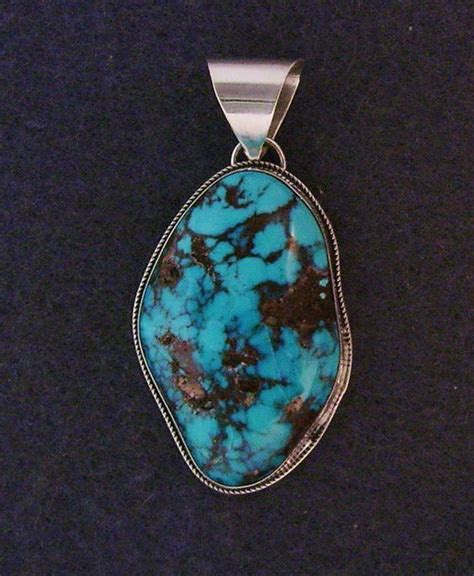 Large Bisbee Turquoise Pendent M Bisbee Turquoise Silver