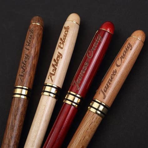 Personalized Engraved Wood Ballpoint Pen Free Engraving Etsy