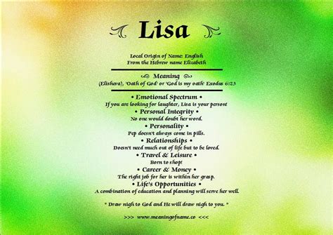 Lisa Meaning Of Name