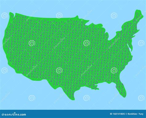 Map Of United States Of America Word Cloud Vector Illustration Stock